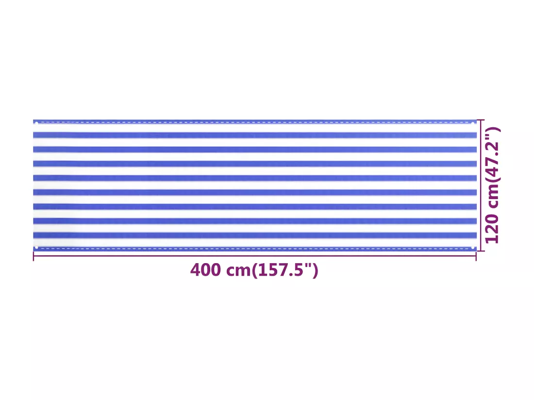 Écran de balcon Bleu et blanc 120x400 cm PEHD