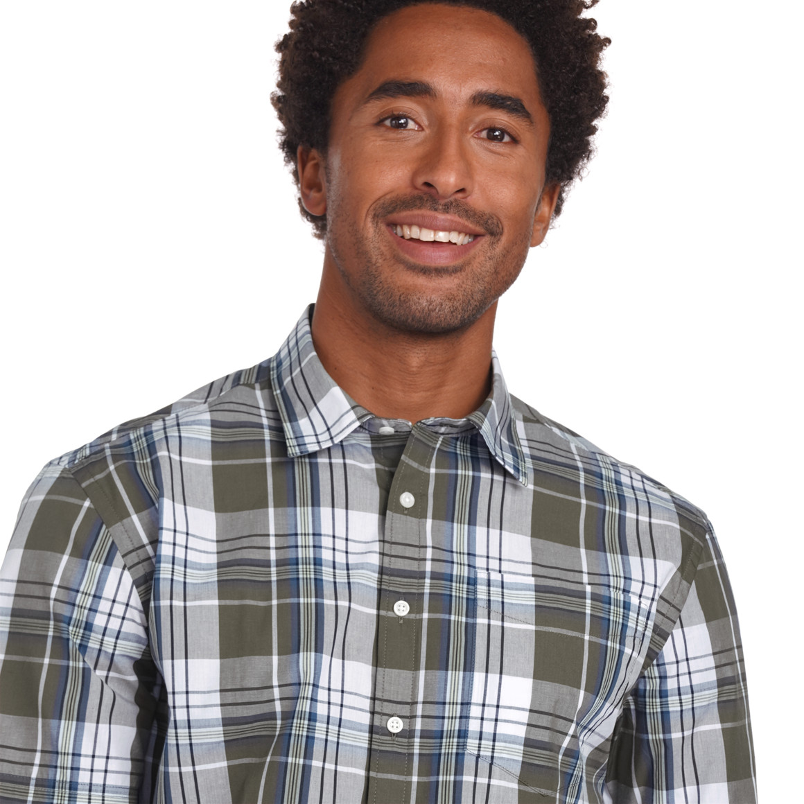Herren Hemd mit Karo-Muster oliv
