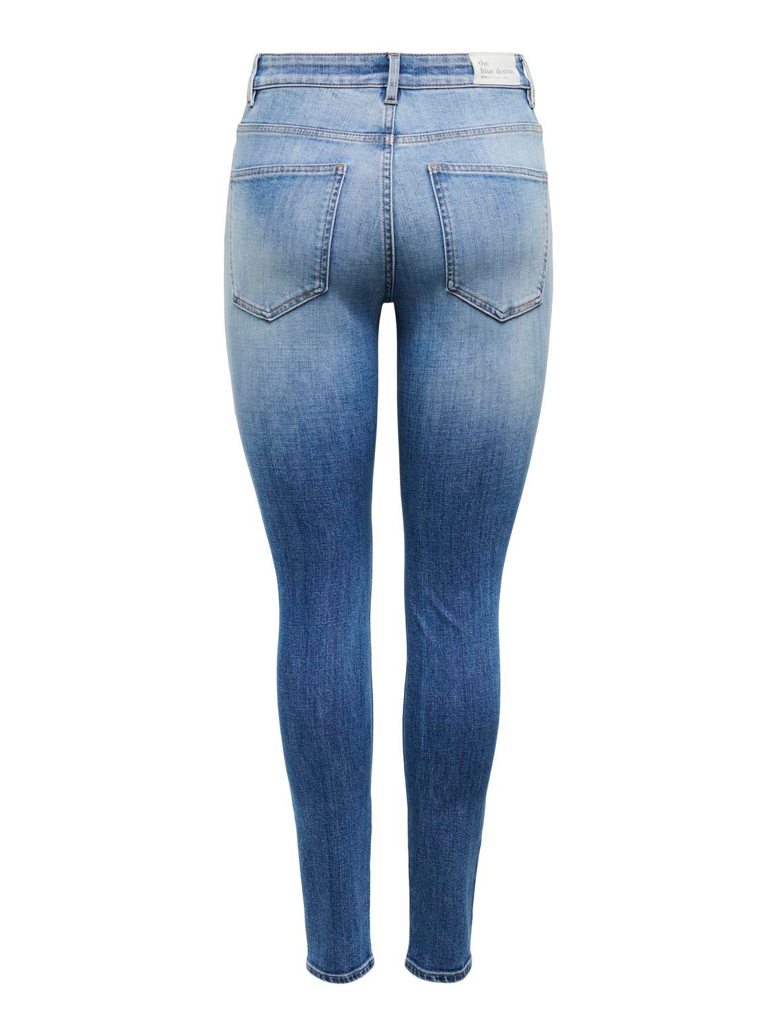 ONLFOREVER Hohe Taille Skinny Fit Jeans Dark Medium Blue Denim