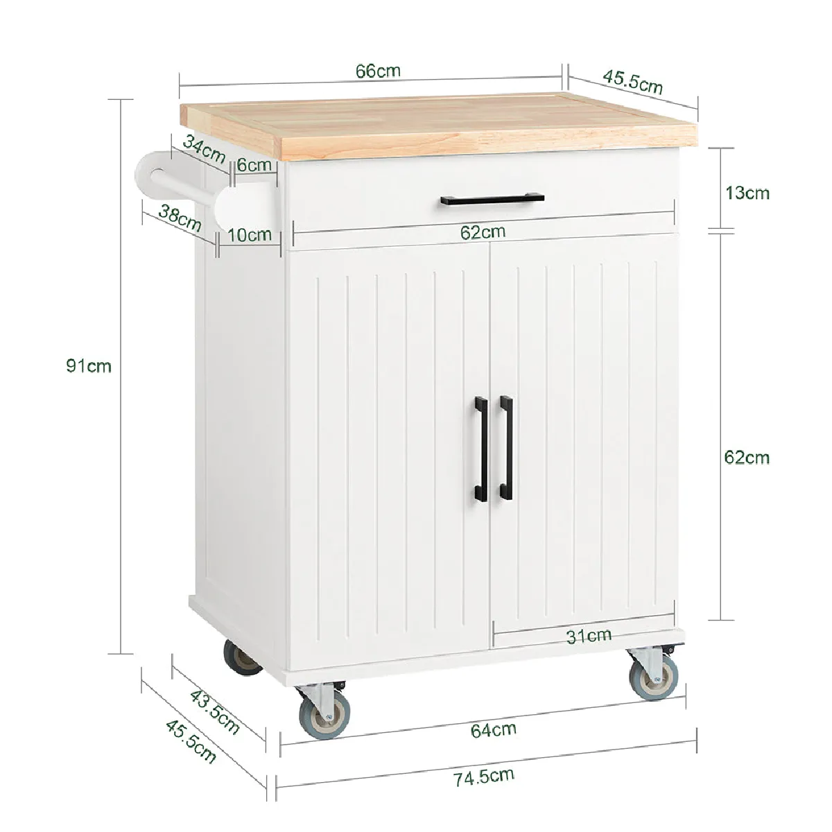 SoBuy FKW119-WN Desserte de Cuisine