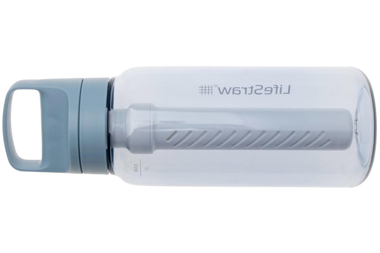 LifeStraw Go Icelandic Blue GO-1L-ICE BPA-Free Plastic, waterfles met 2-stage filter, 1L