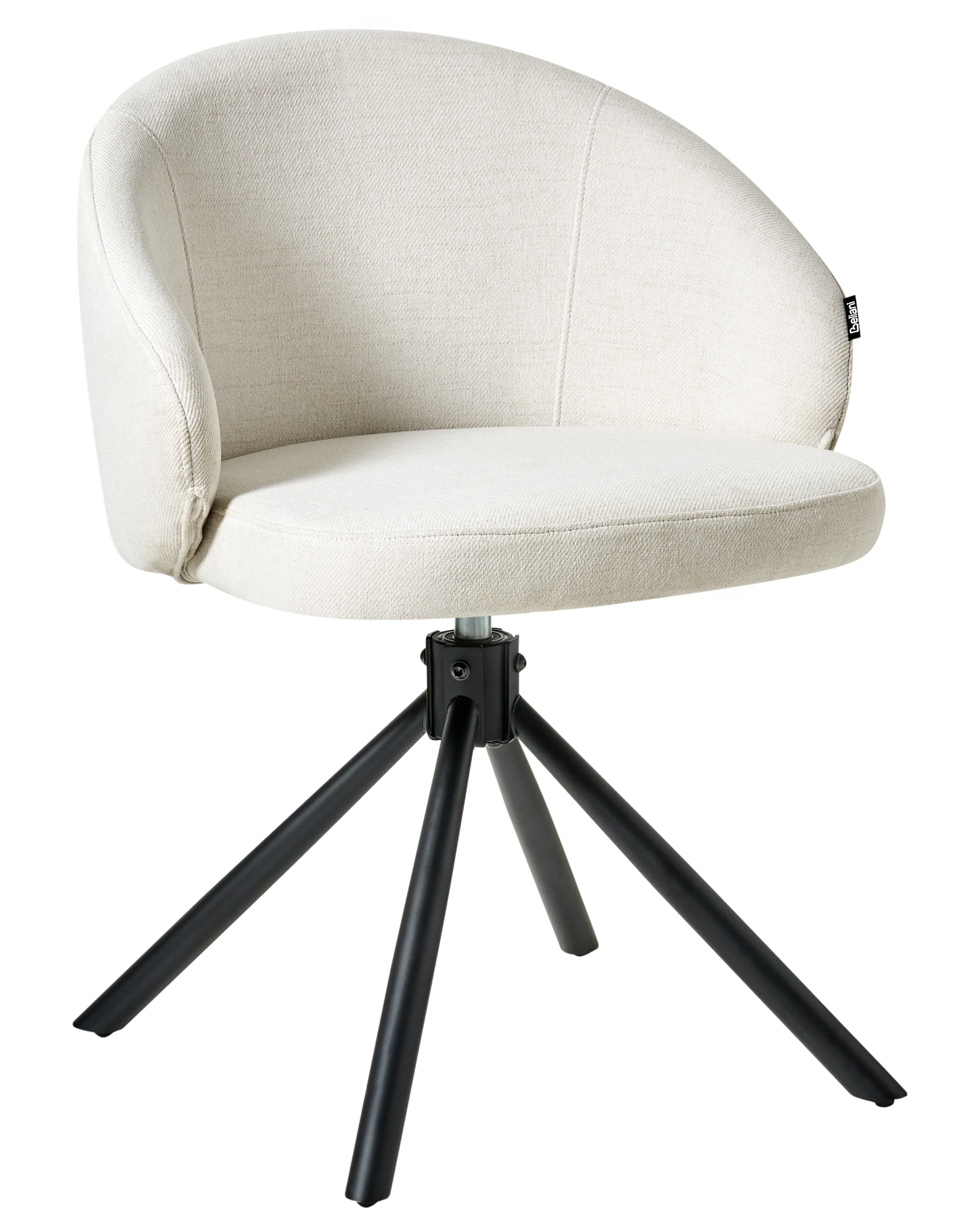 Set van 2 eetkamerstoelen draaibaar OVALO Stof Gebroken wit