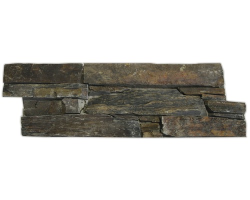Natuursteen gevelbekleding in betonomkasting, leisteen multicolor, 22 x 55 cm