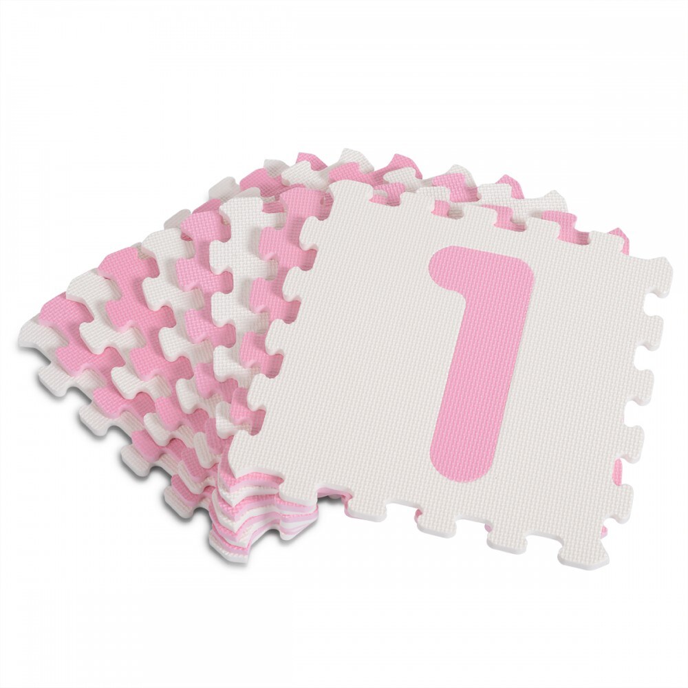 Moni Puzzlematte 9-teilig Zahlen 1001B3 Puzzleteppich Teilegröße 32 x 32 cm rosa