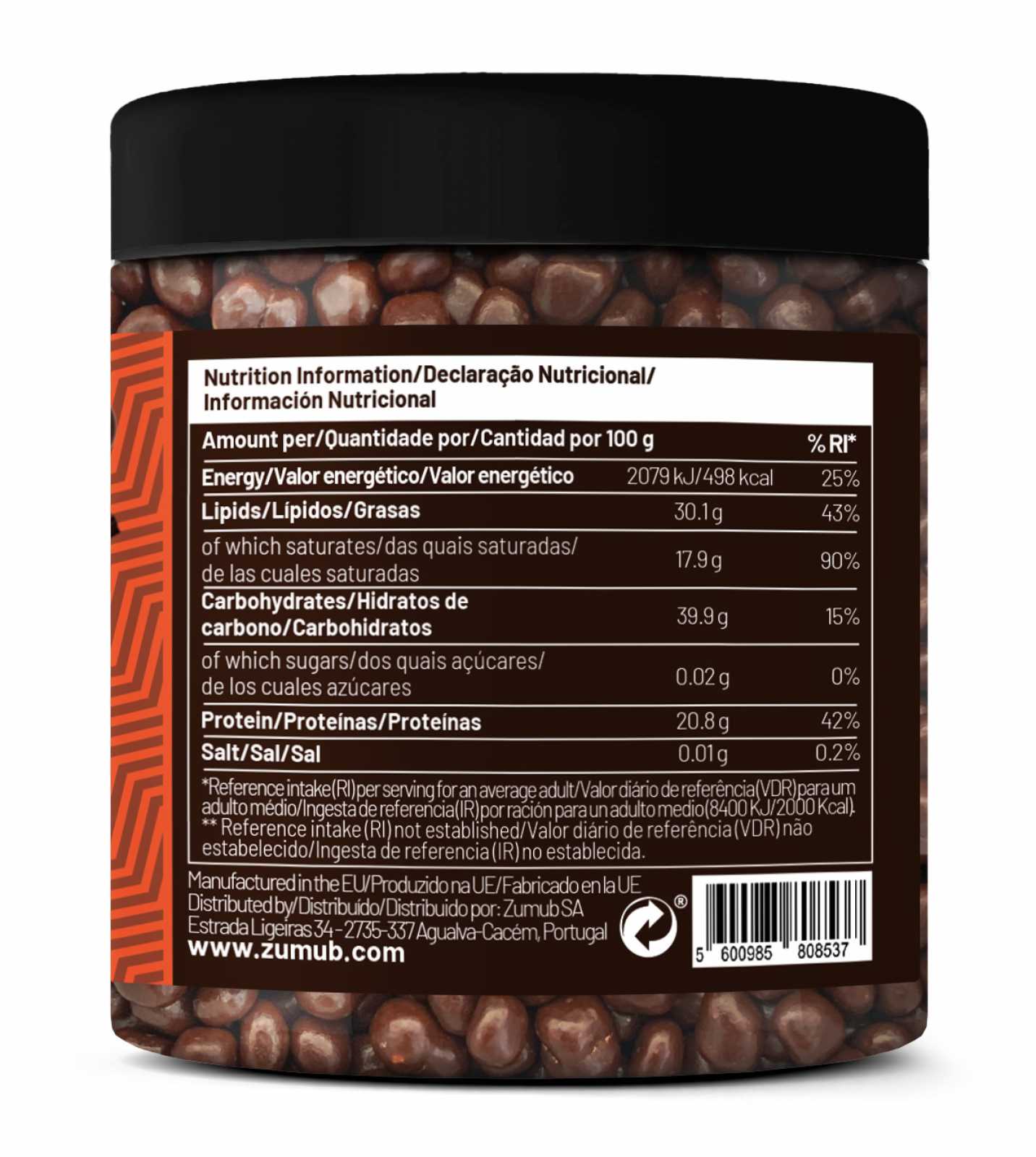 Zumub Protein Crunchies Chocolate Amargo 190 gramas