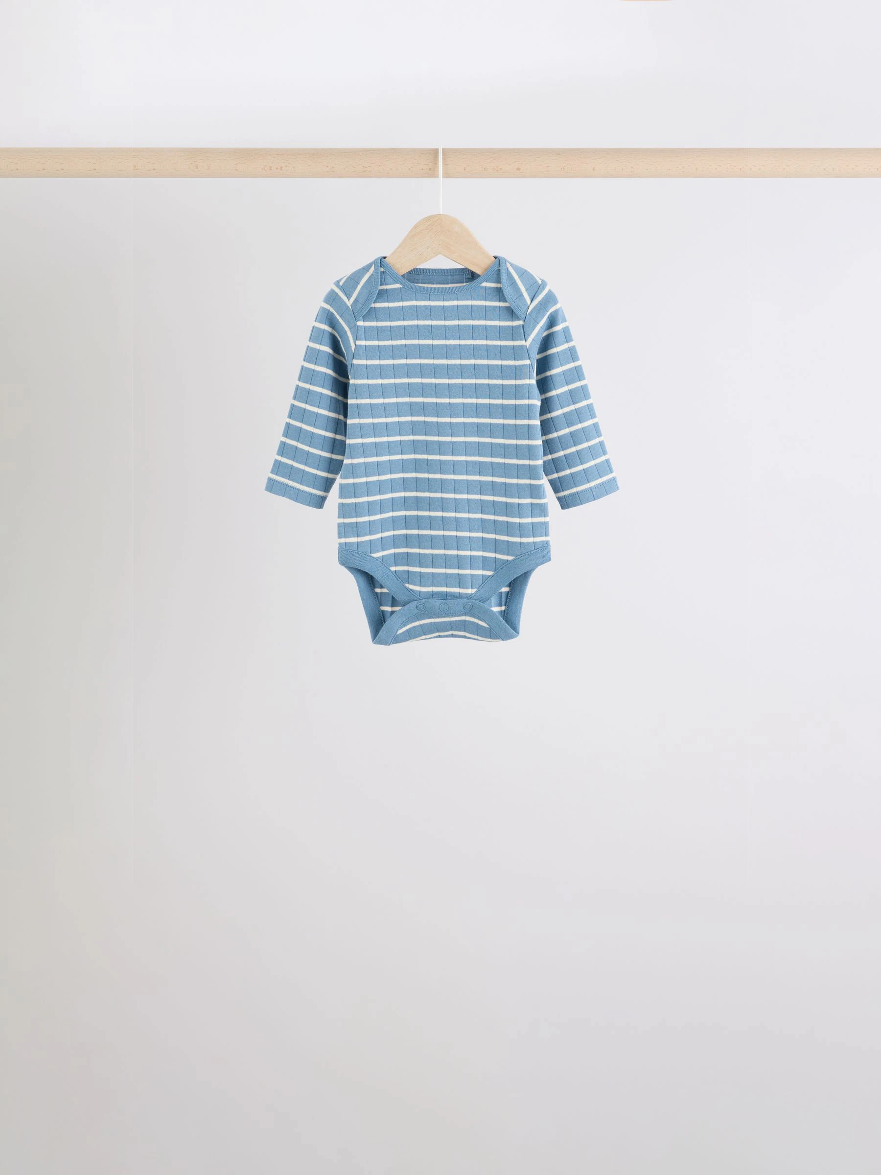 Blauw - Verpakking van 5 rompertjes met lange mouwen