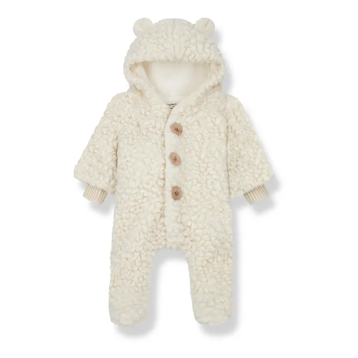 1+ in the family Combinaison Capuche Façon Fourrure Coton Laine Liam | Ecru