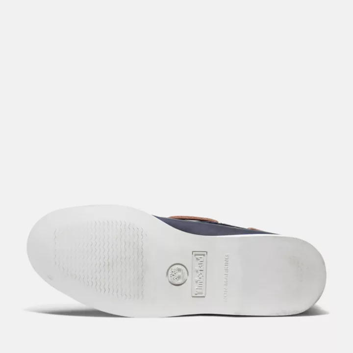 Chaussure bateau classique 2 œillets pour homme en bleu