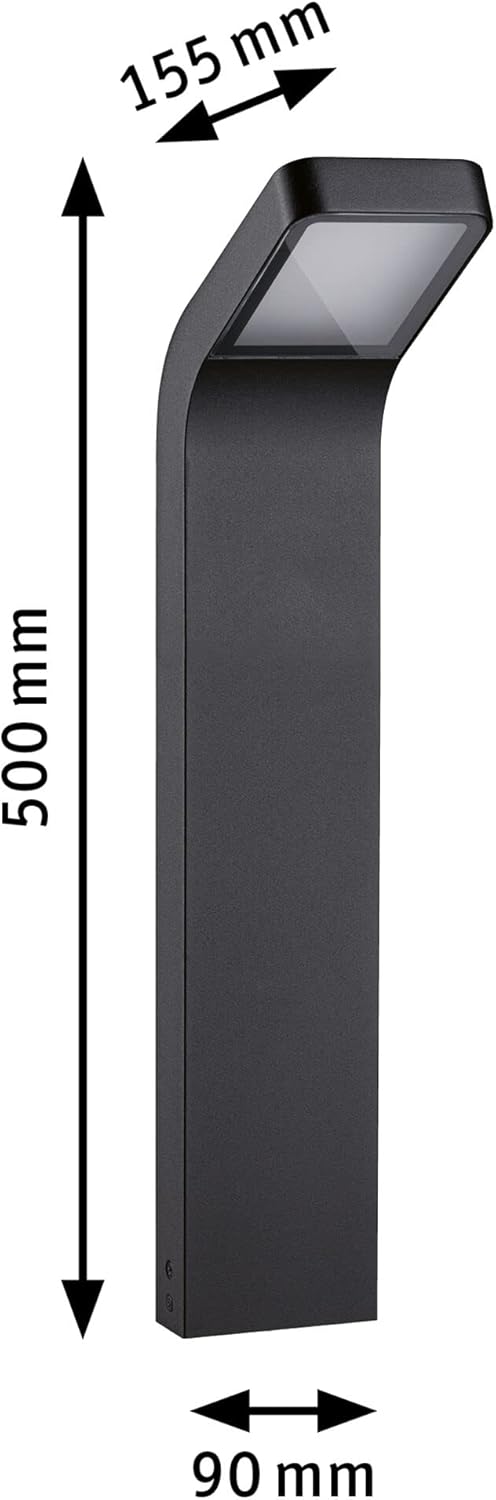 Paulmann 94746 LED Außenleuchte Pollerleuchte Kulma seewasserresistent IP44 500mm 3000K 7,5W 520lm 230V Anthrazit Alu Warmweiß