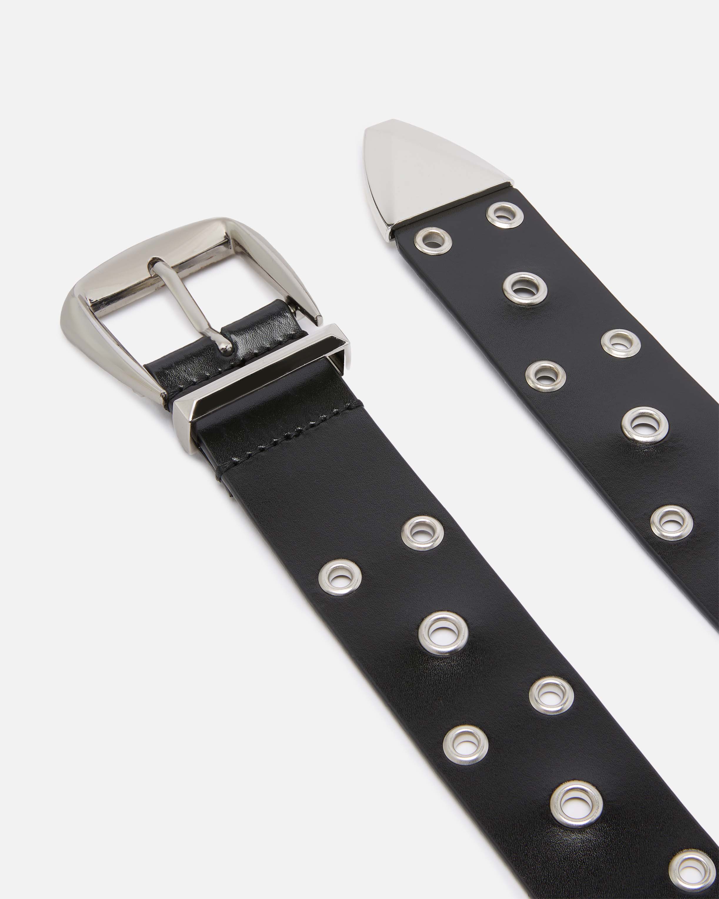 Ceinture à œillets de 4 cm | Noir
