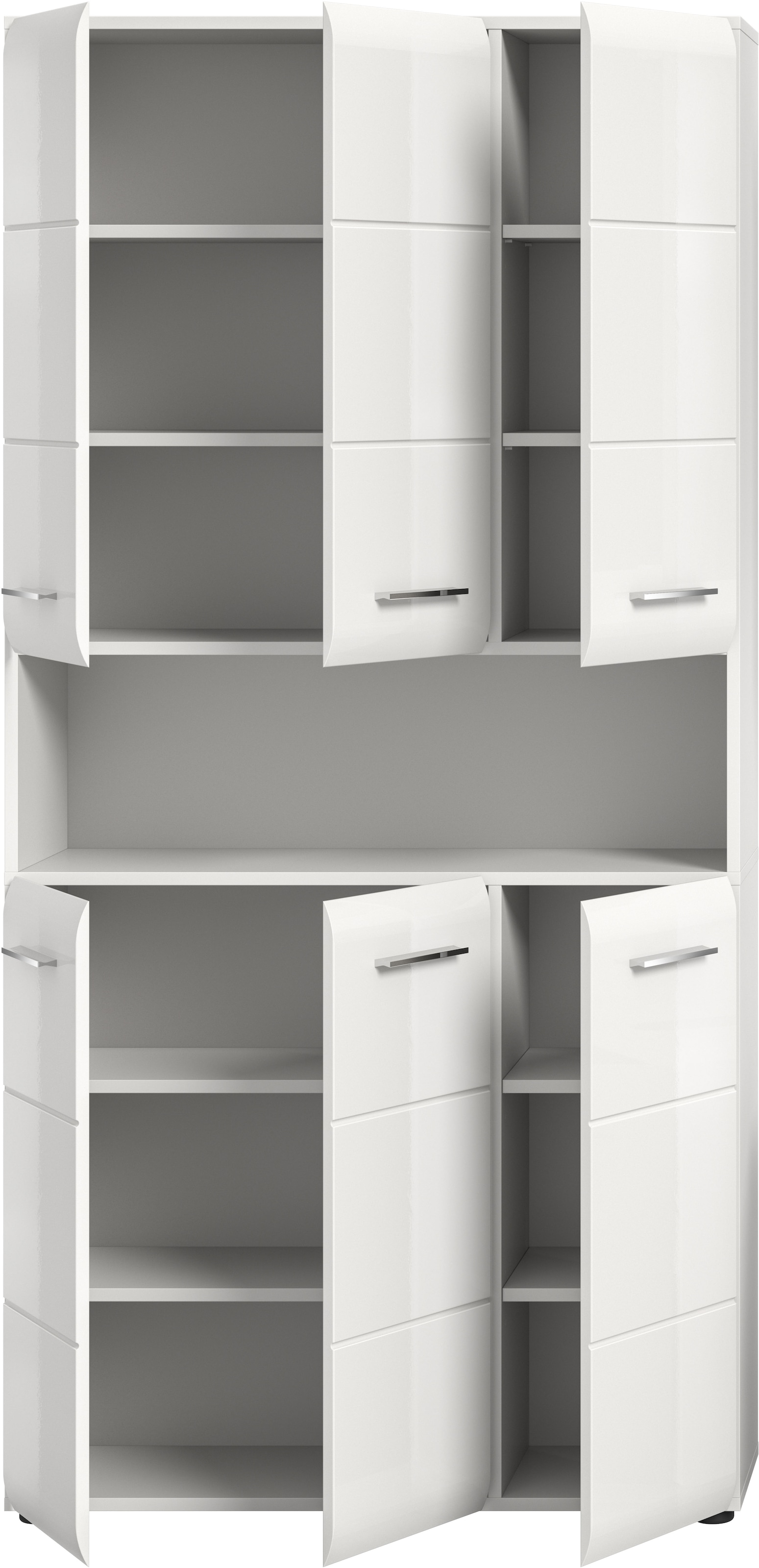 INOSIGN Stauraumschrank 1 Stk. tlg. Florenz, Mehrzweckschrank, Weiss Hochglanz Tiefzieh, 13 Fächer
