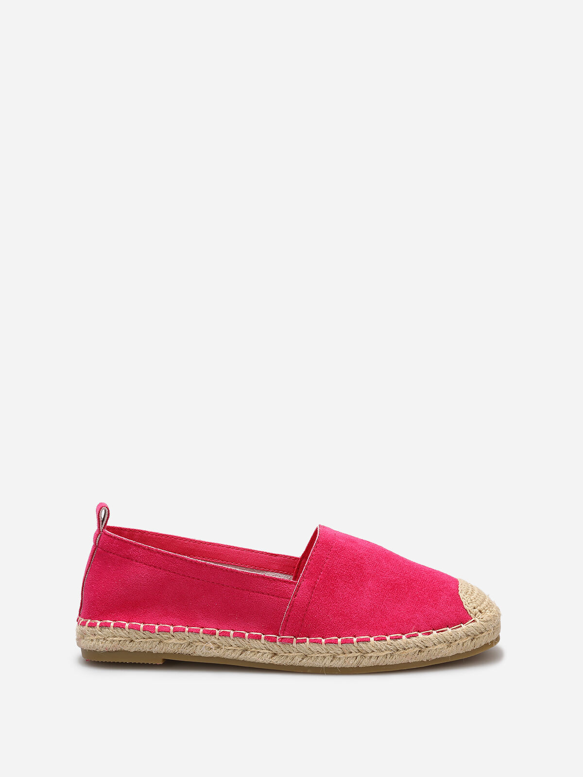 Espadrilles en suédine à bout carré- Rose bonbon