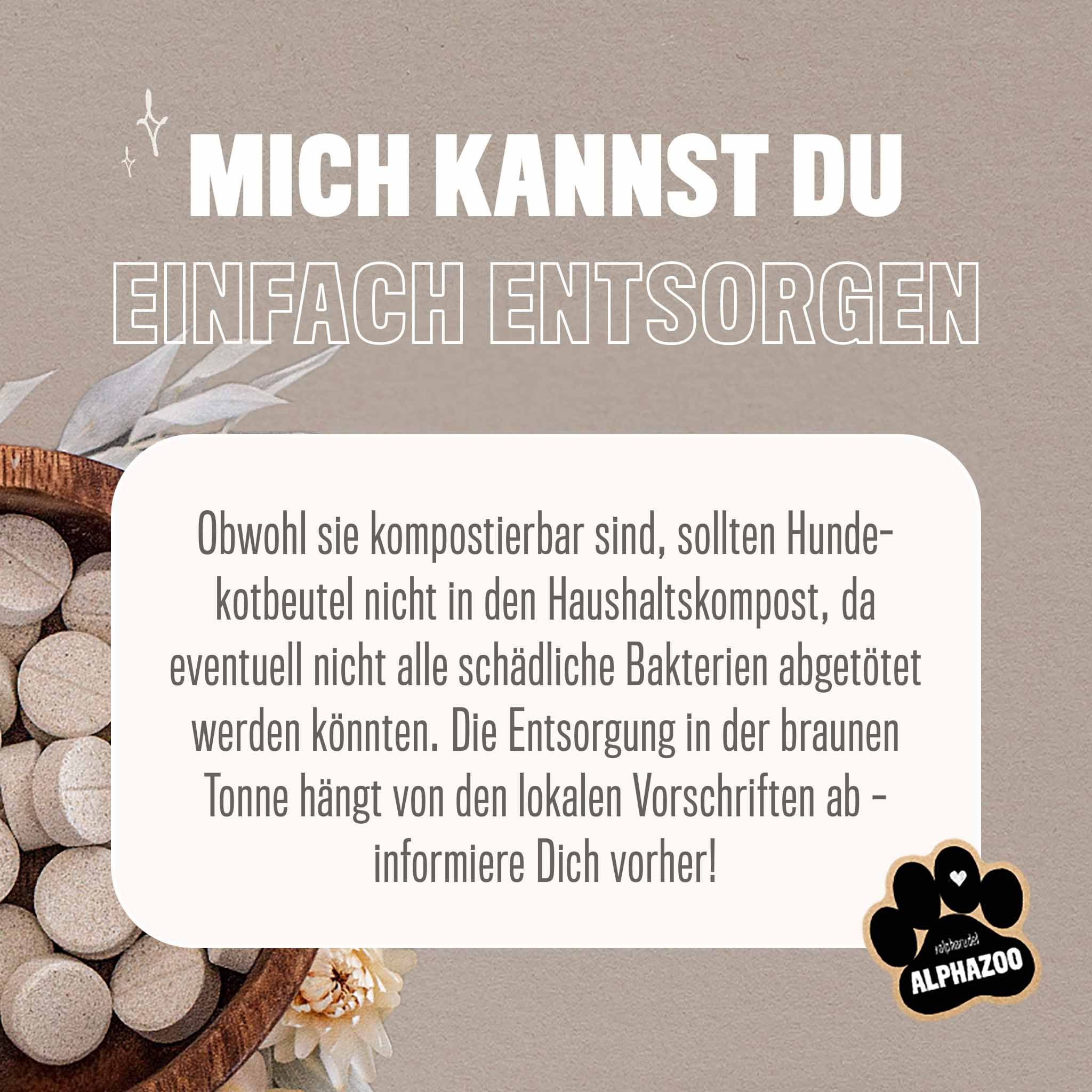 ALPHAZOO Pupssäckchen, Kotbeutel für Hunde 20 Rollen Box
