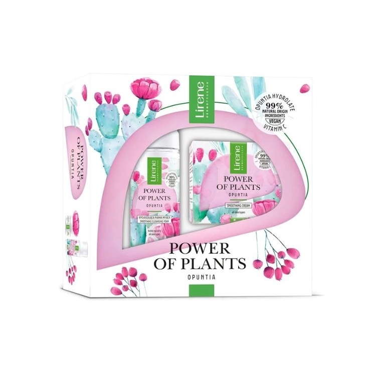 Lirene Power Of Plants Geschenkset Kaktusfeigen-Gesichtscreme 50 ml + Reinigungsschaum 150 ml