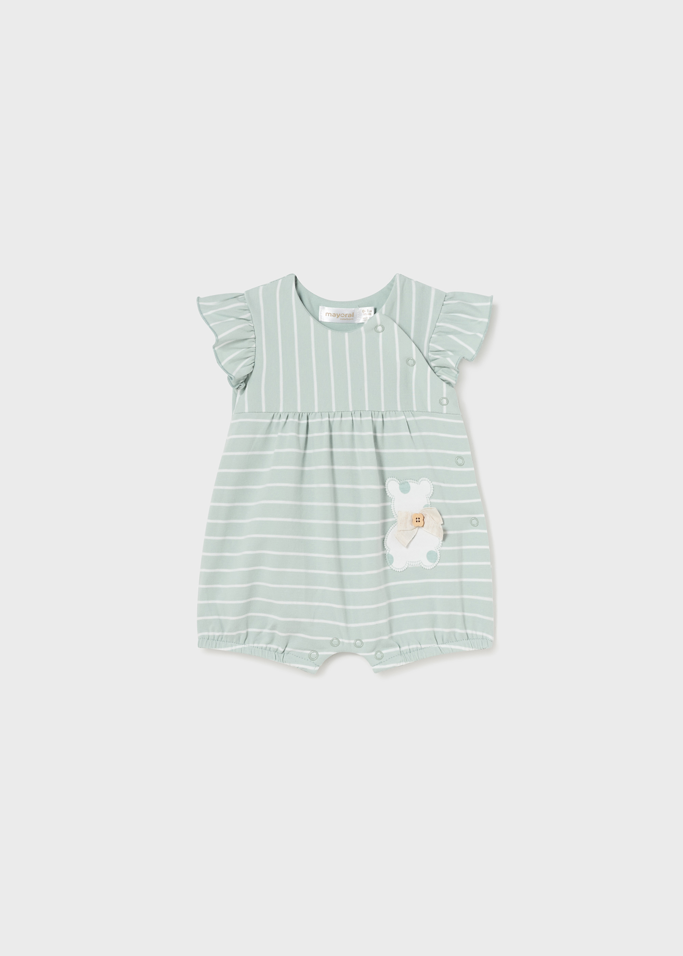 Conjunto de 2 macacões curtos Better Cotton para recém-nascidos, cor Jade