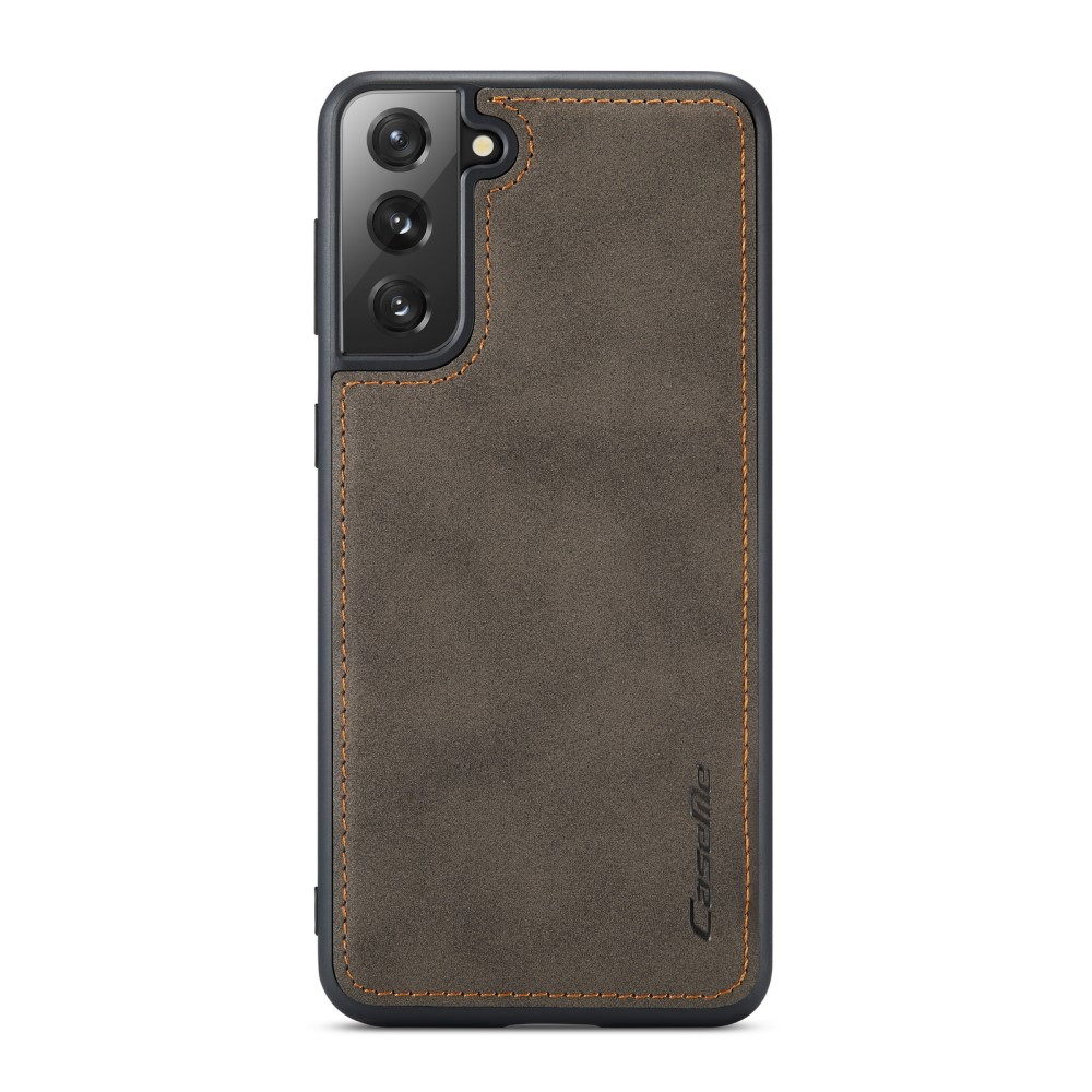 Samsung Galaxy S21 FE 5G 3in1 Leder Tasche   Magnet Hardcase Karten Etui - Dunkelbraun