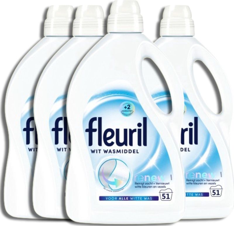 Fleuril - Vloeibaar Wasmiddel Renew - Witte Was - 2,55 Liter - 4x 51 Wasbeurten