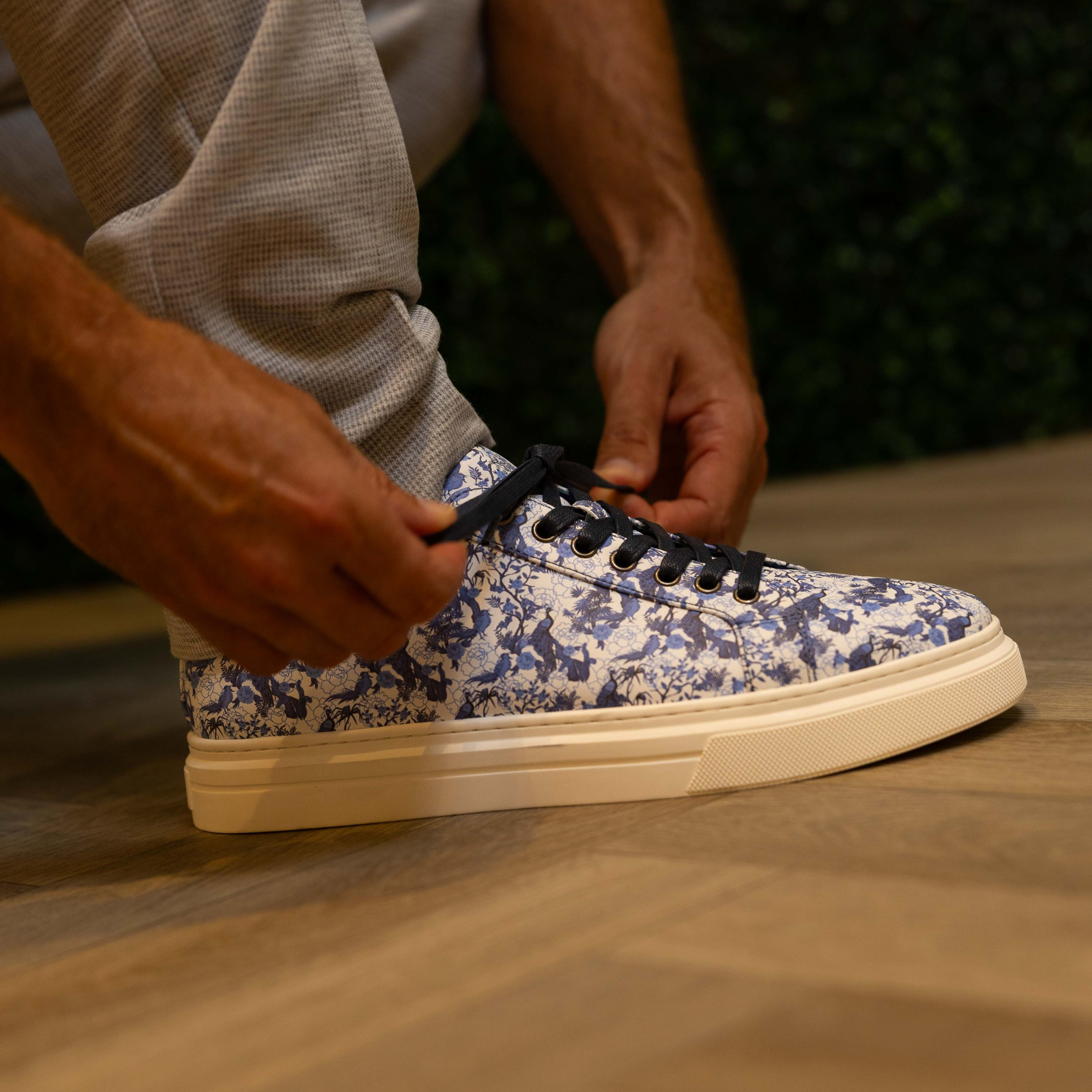 Azure Bird Garden Sneakers