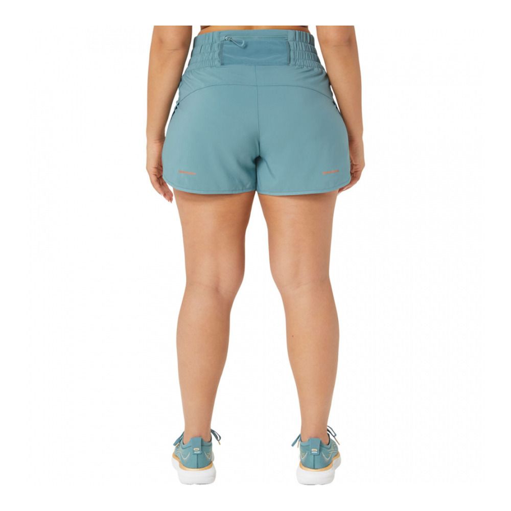 Asics NAGINO 4IN RUN - Short Femme foggy teal
