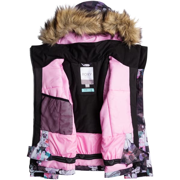 Veste de ski ROXY JET SKI GIRL JK SNJT TRUE BLACK BLURRY FLOWER