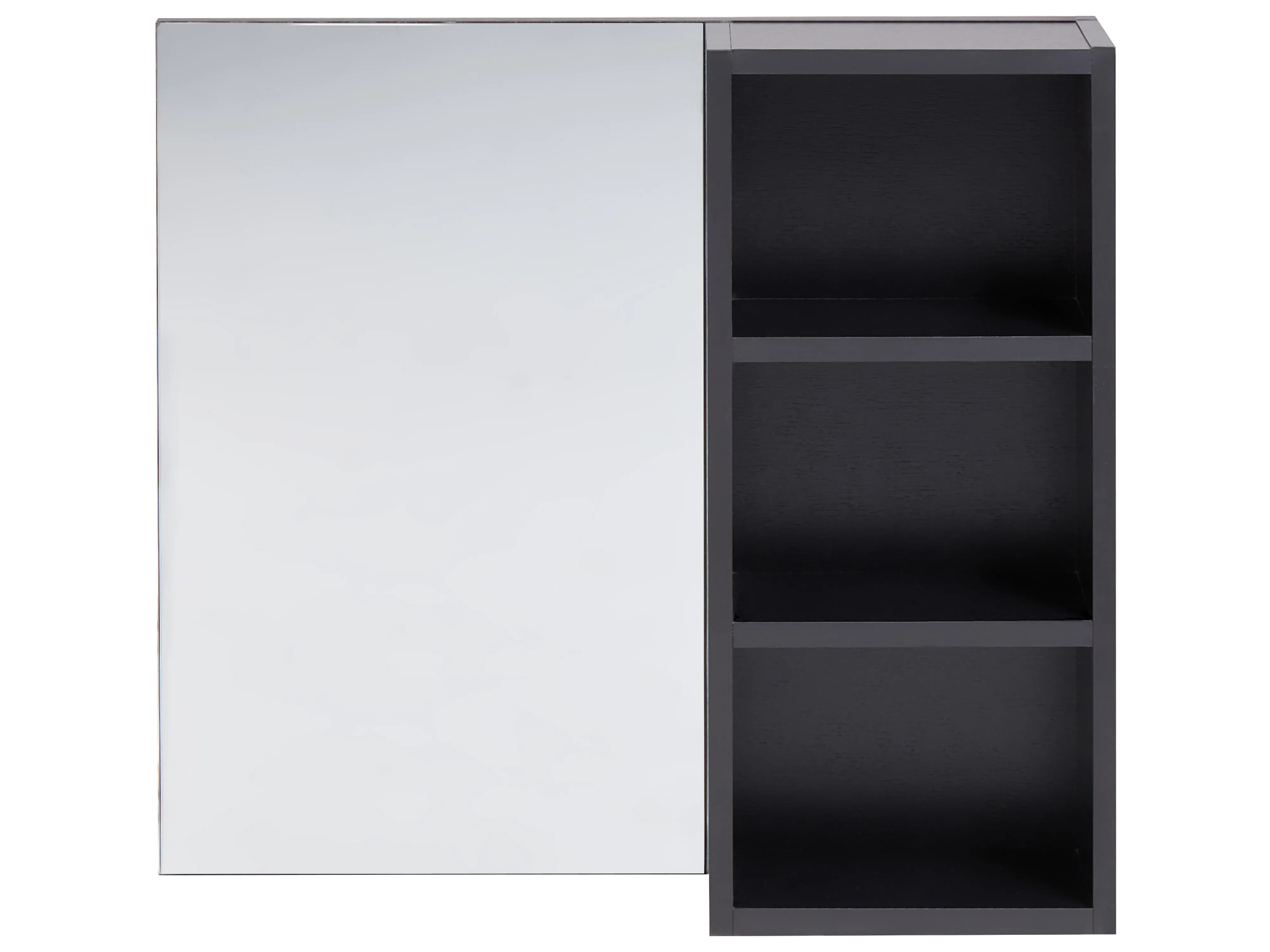 Badkamer wandkast met spiegel JOINVILLE 60 cm Zwart