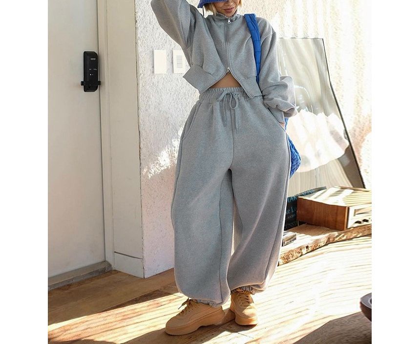 Femme Cradle - Lange mouwen, coltrui, losse pasvorm, rits, joggingbroek met lage taille