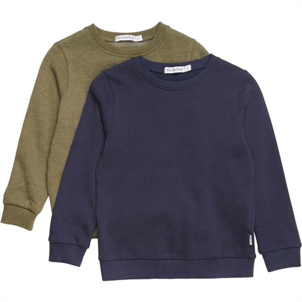 Køb Minymo Dark Olive Sweatshirt 2-pak NOOS