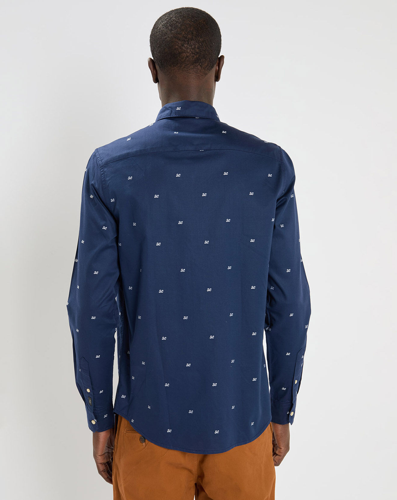 Scotch & Soda Chemise Regular Fit Pocket imprimée bleu marine