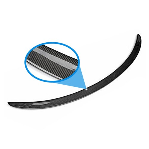 Tesla Model 3 (17-22) Auto Heck Spoiler Selbstklebender KFZ Deko Flügel Carbon Look - Schwarz
