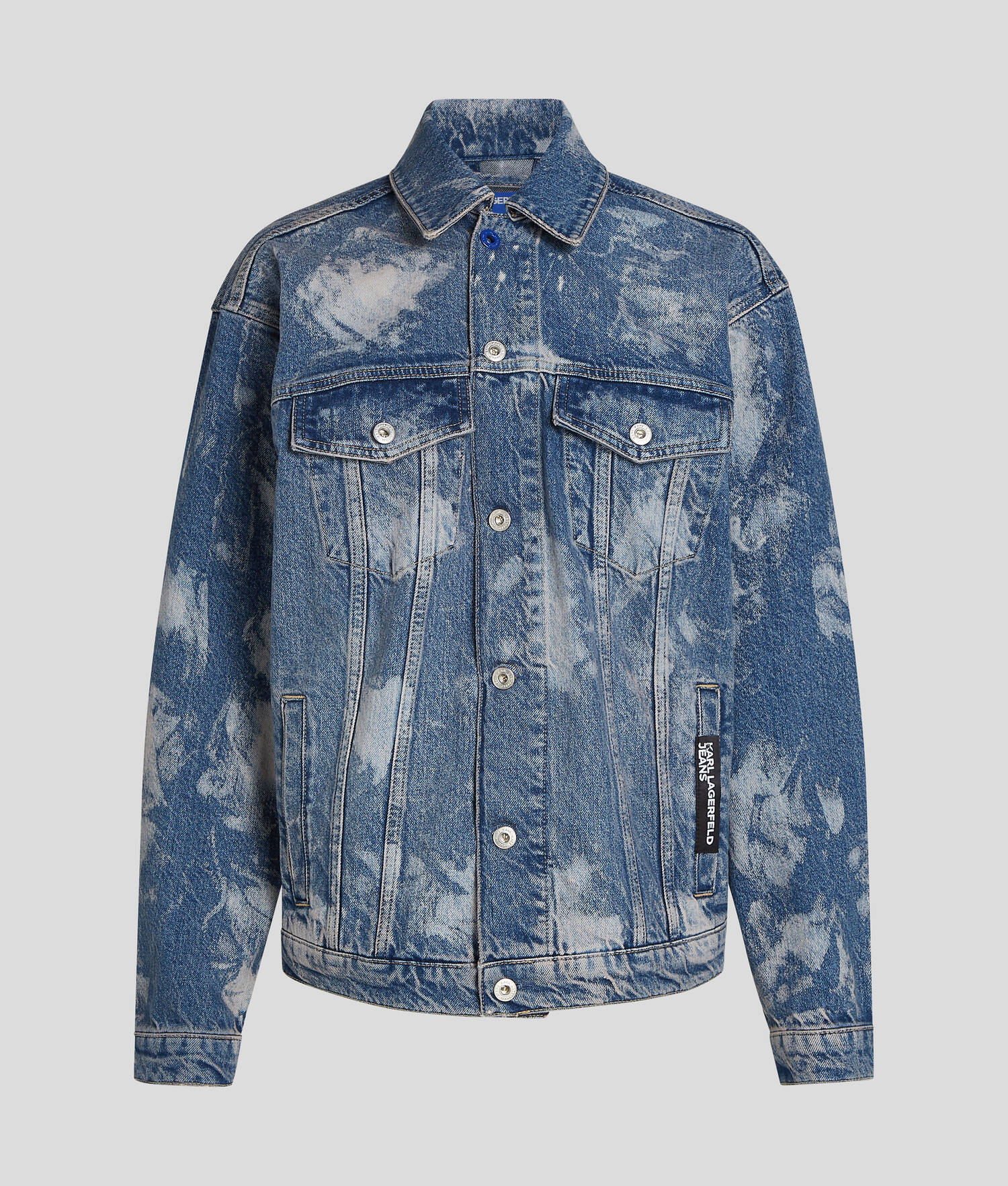 VESTE EN JEAN DÉCONTRACTÉE EFFET DÉLAVÉ - Denim blanchi