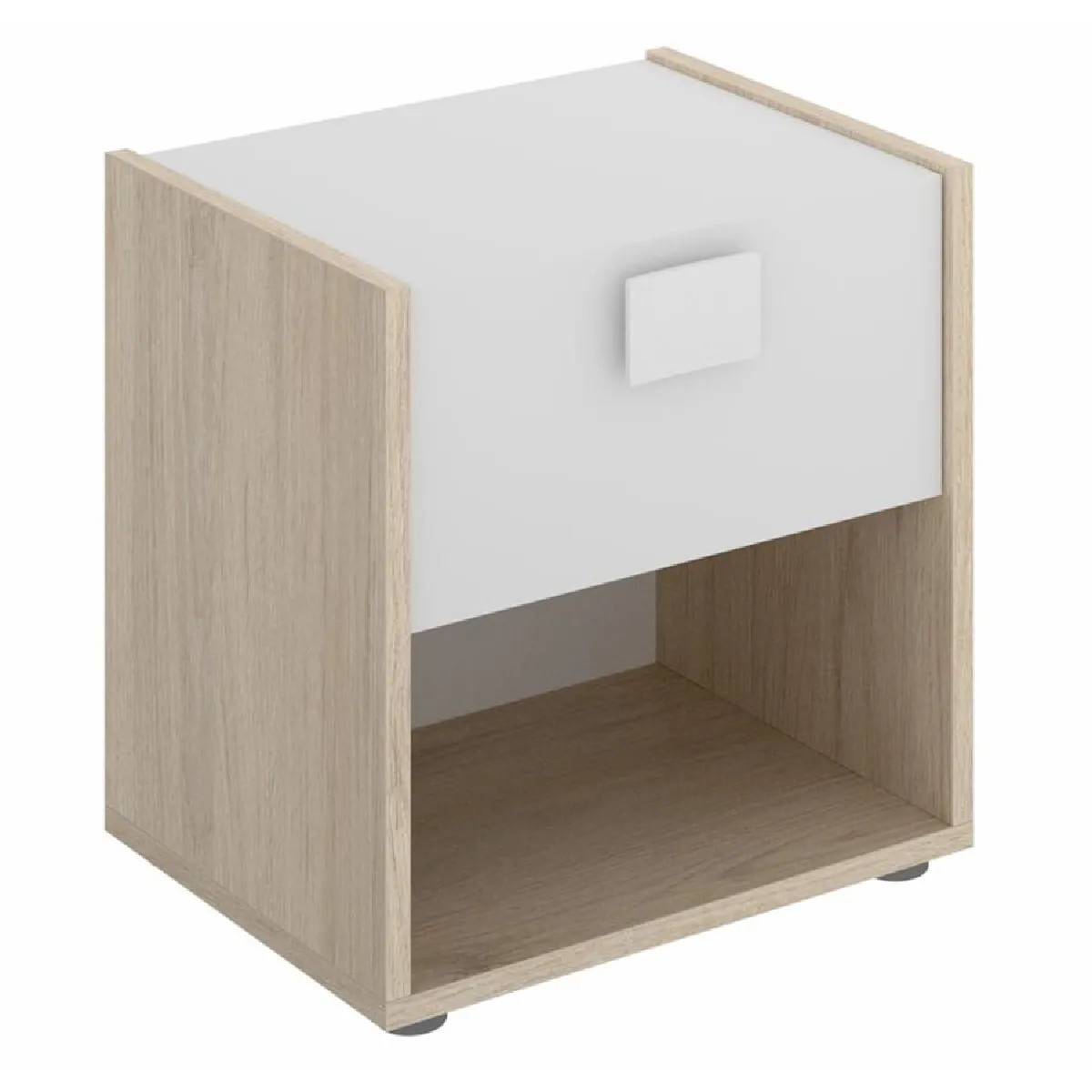 pegane Table de Nuit Enfant Chêne/Blanc