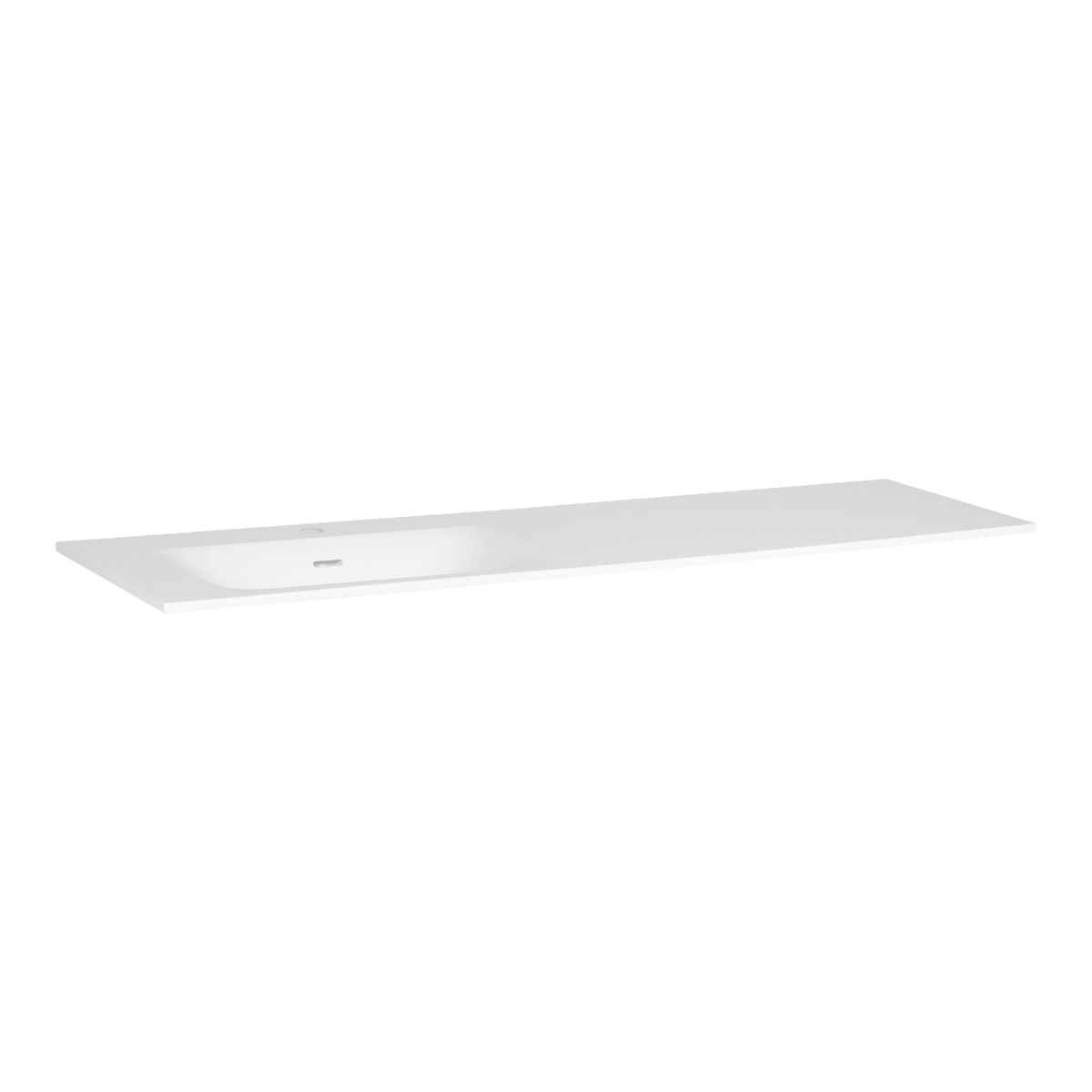 Brauer Glacier wastafel fine stone 160cm links met kraangat wit mat
