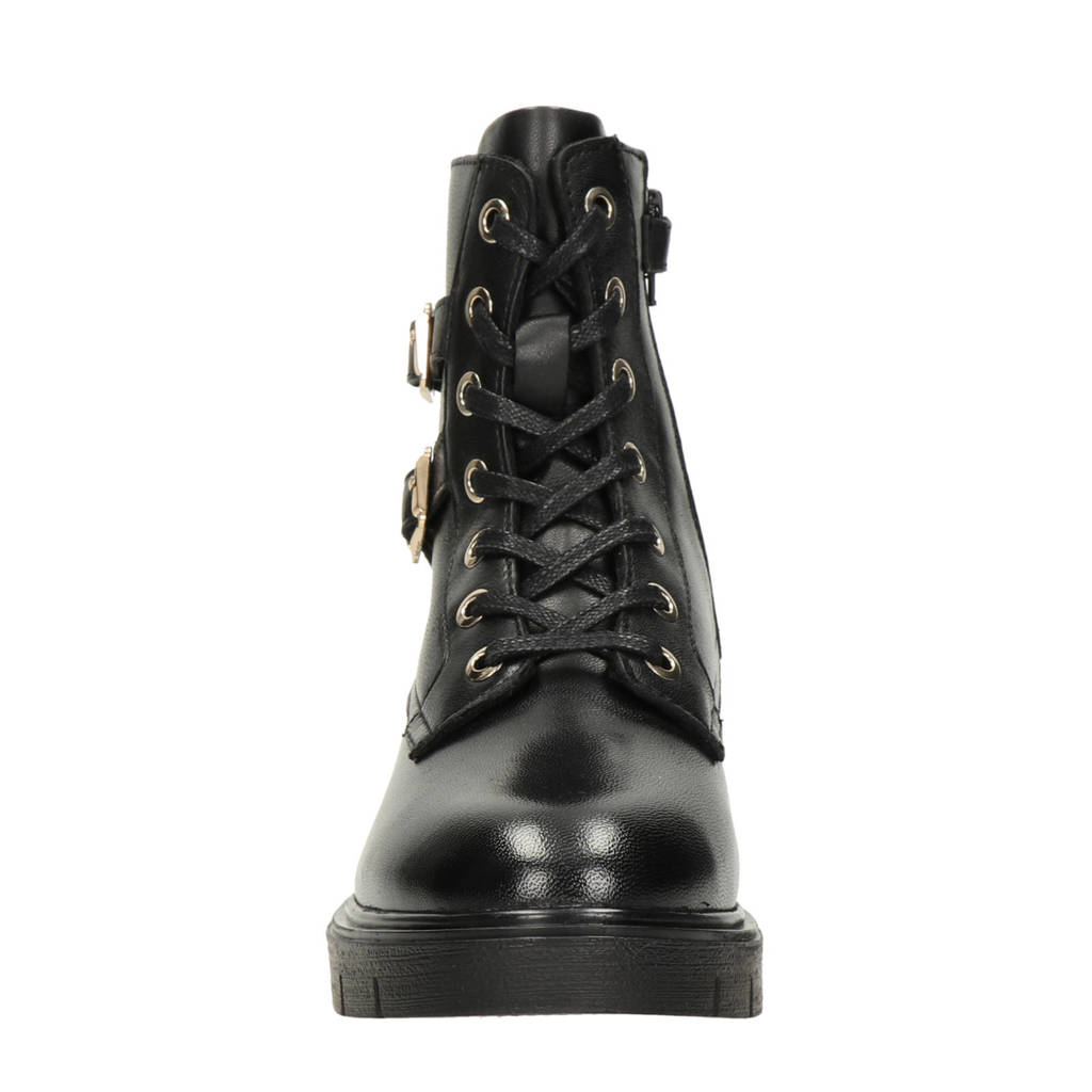 Nelson Kids leren veterboots zwart