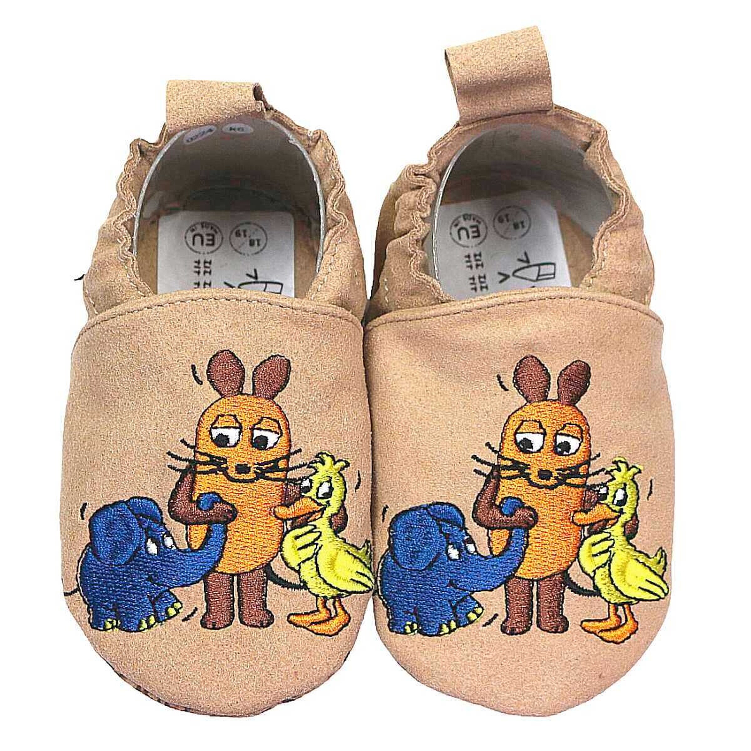 HOBEA-Germany Kinderschuhe RecyStep Maus, Elefant und Ente beige