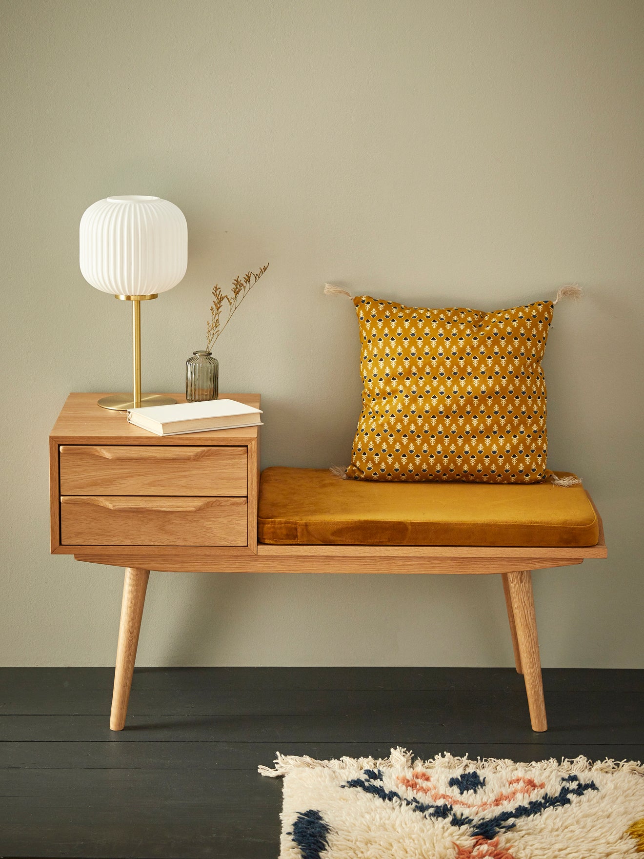 Meuble banquette en chêne