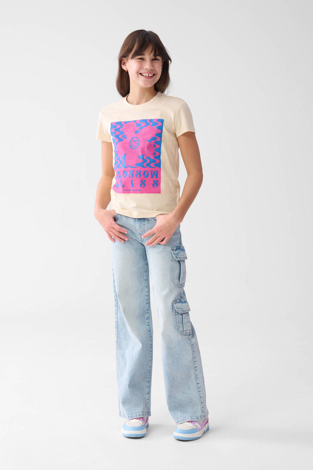 Shoeby wide leg regular waist jeans light blue denim