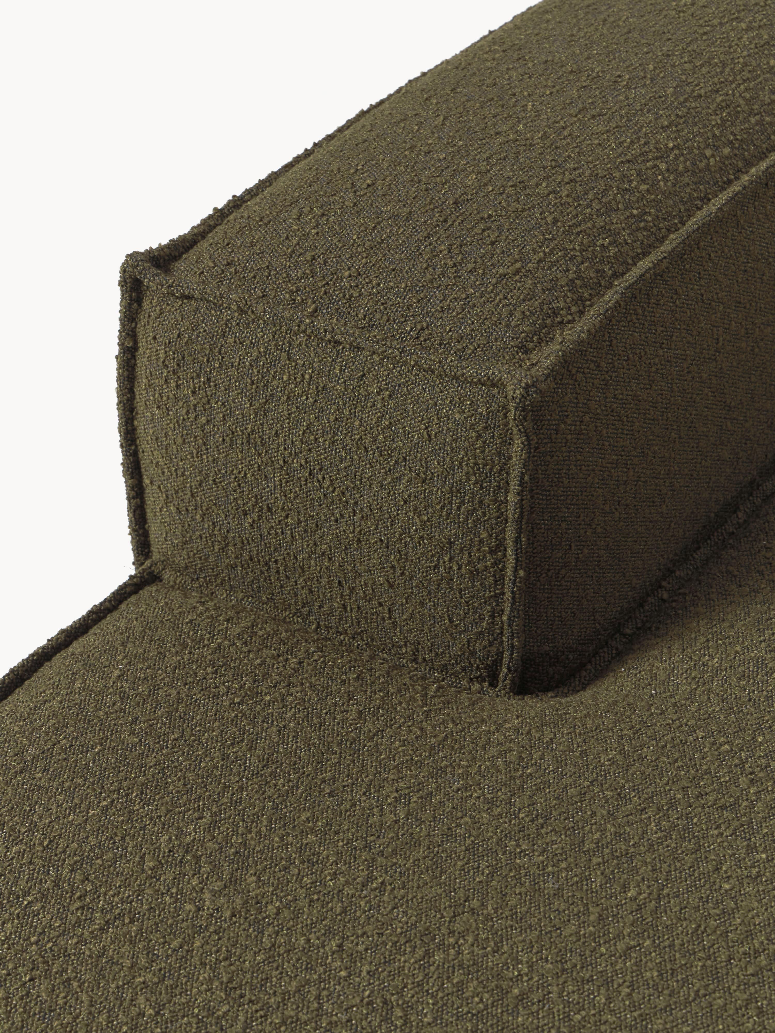 Chaise longue hoekmodule Lennon uit bouclé