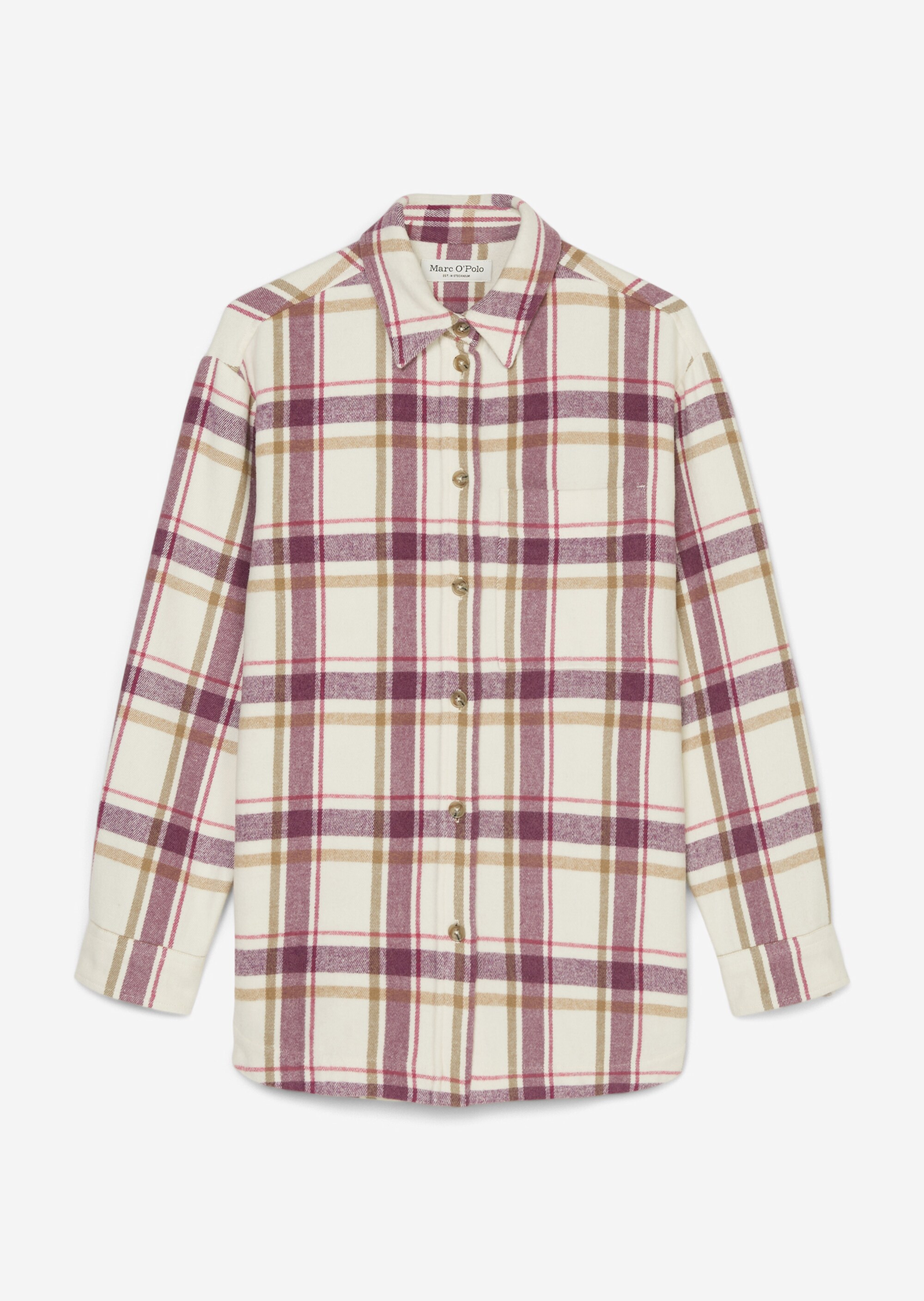 Flanell-Bluse relaxed mit soft gerauter Oberfläche