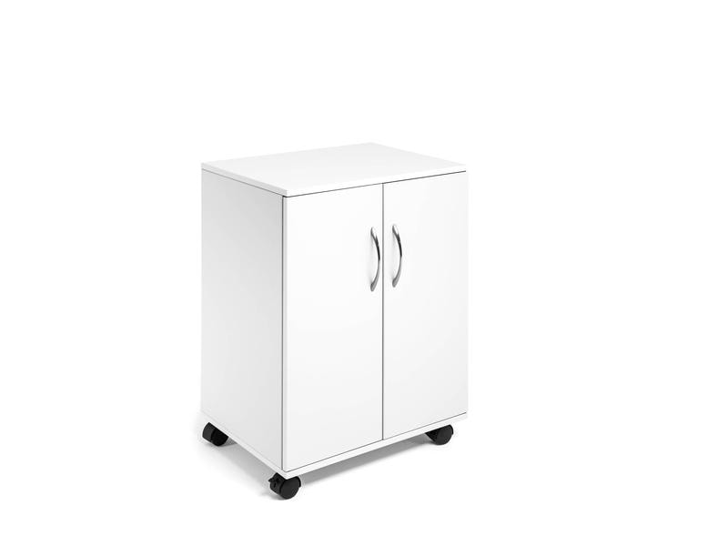 DURABLE Multifunktionswagen 74/53 2 Türen, 2 Böden, Weiss Bürowagen für eine saubere Ordnung
