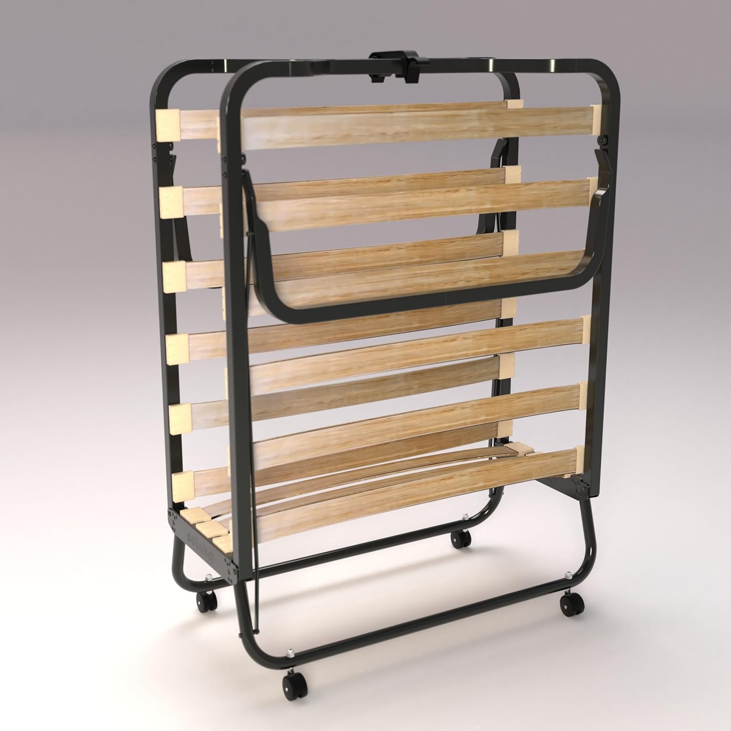 Soluko - | Klappbett mit Matratze und Staubkissen INKLUSIVE + kostenloses Kopfkissen, Stabiler Rahmen und 4 schwenkbare Rollen, 100% Made IN Italy