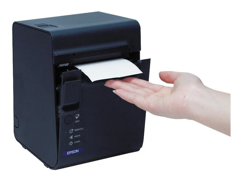 Epson TM L90 - Kvitteringsprinter - termisk linje - Rulle (8 cm) - 203 dpi - op til 150 mm/sek. - USB 2.0, seriel - skærer - mørkegrå