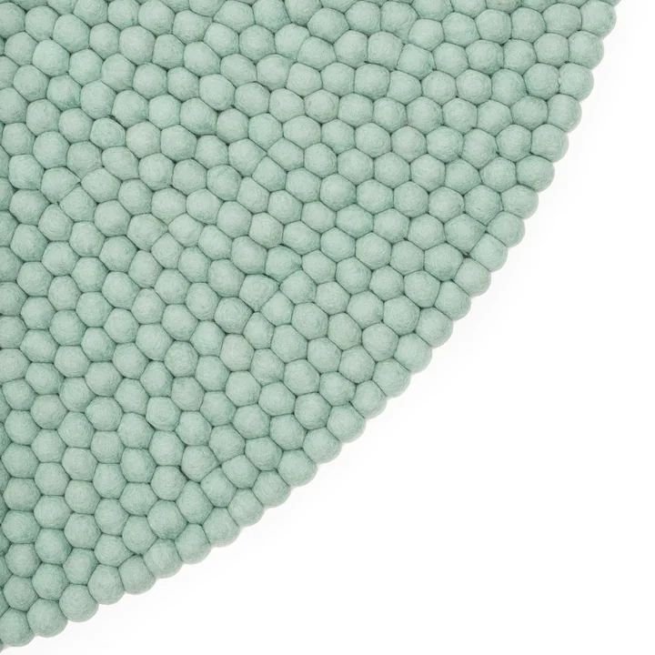 myfelt - Fine Filzkugelteppich, Ø 90 cm, türkis