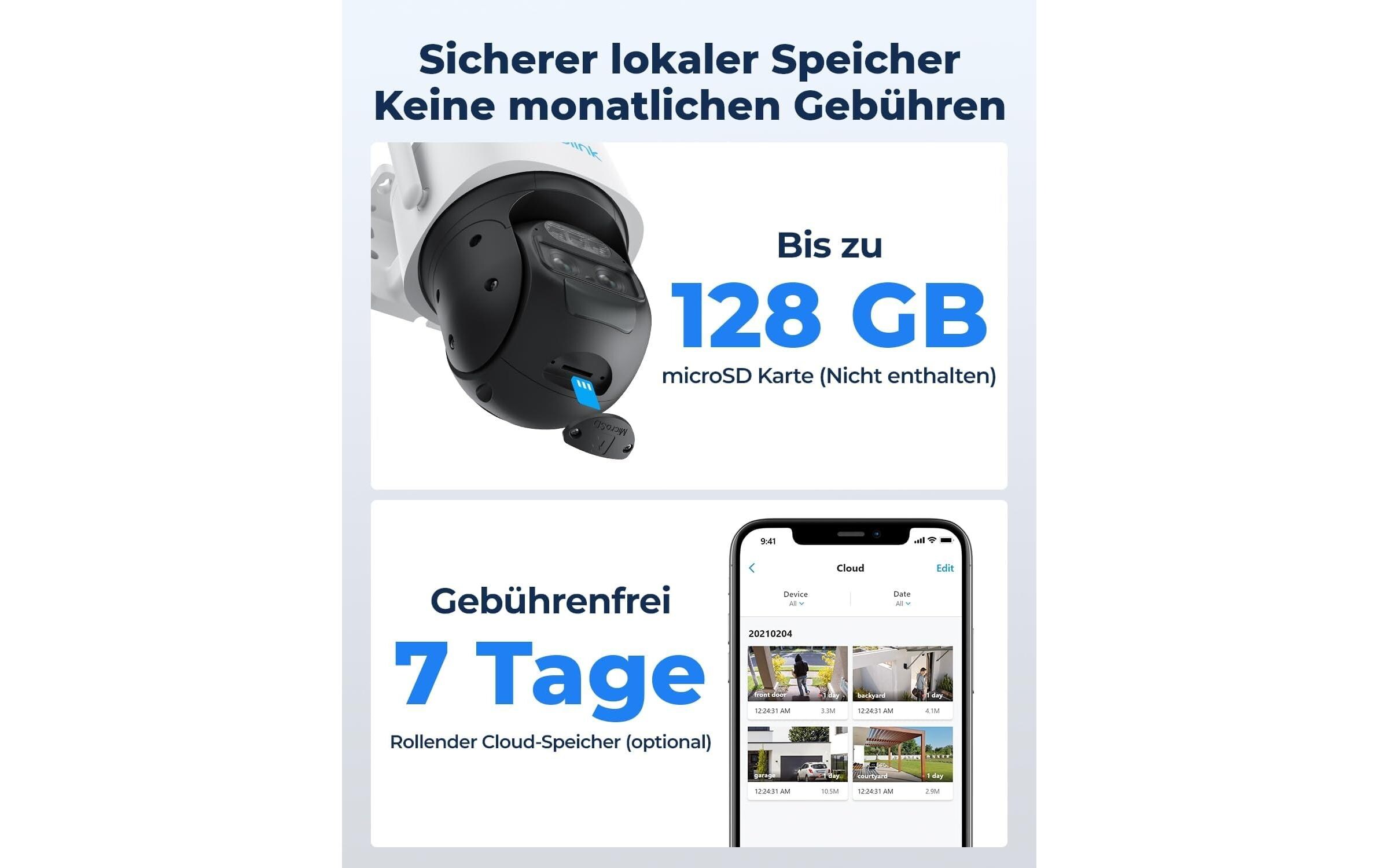 Netzwerkkamera Trackmix B770 2K<br>Intelligente WLAN-Batteriekamera mit Auto-Zoom und -Tracking