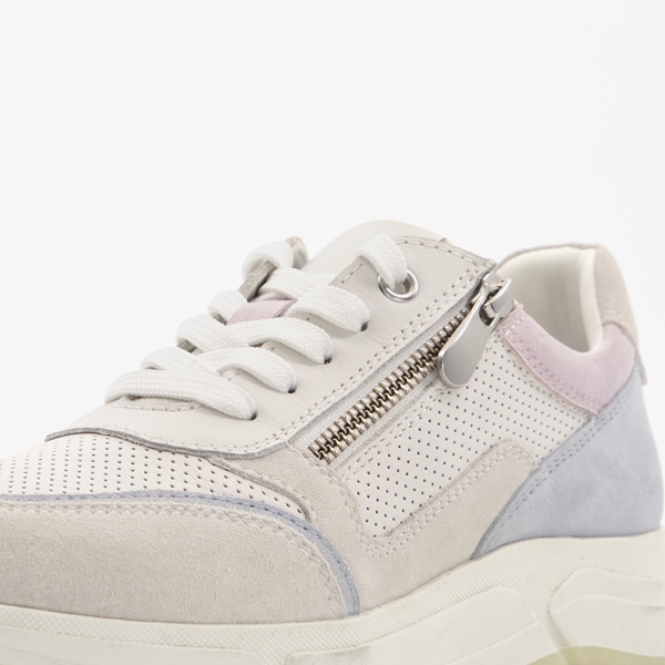 Hush Puppies leren dames sneakers wit pastel