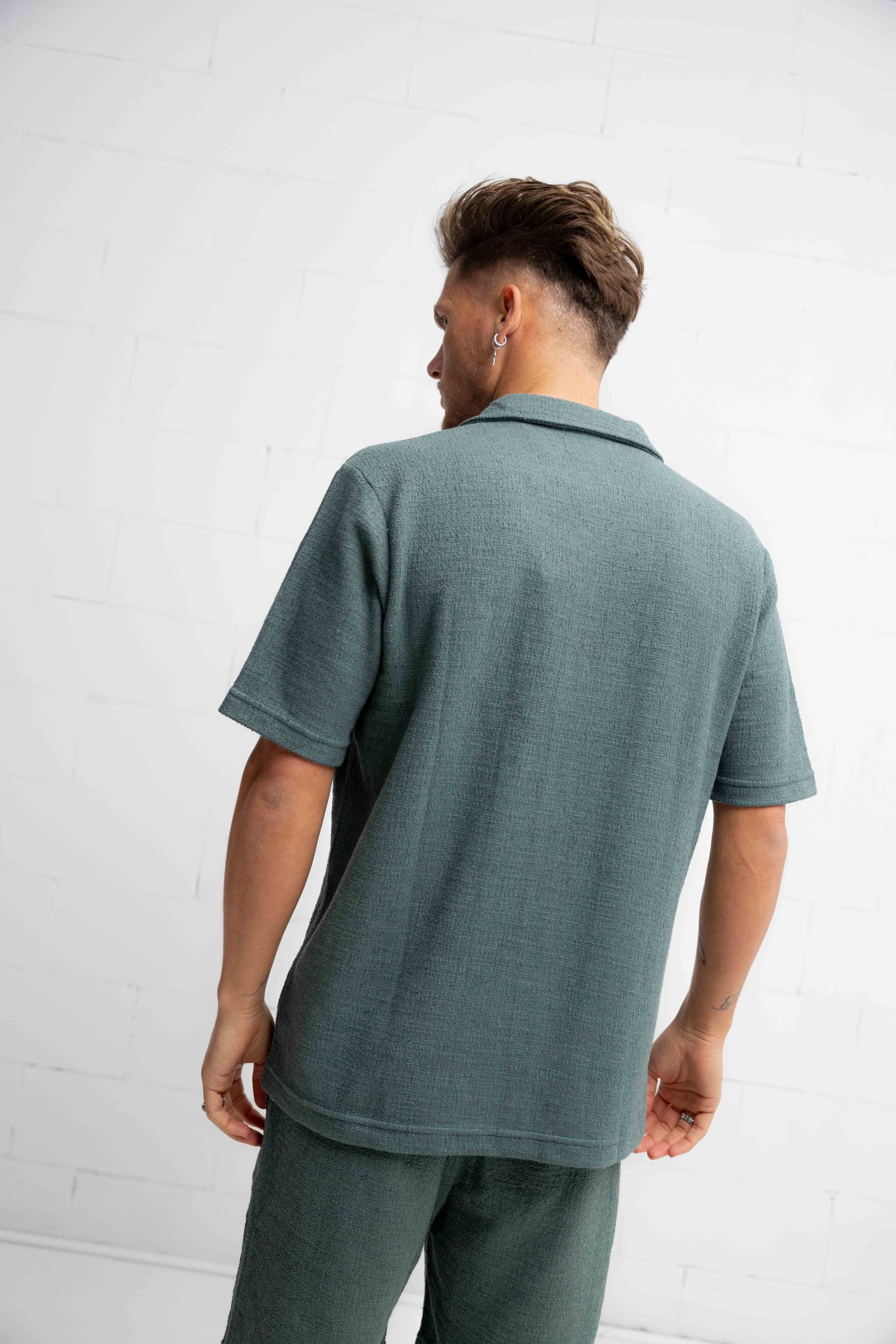 Pure Path Bouclé Shortsleeve T-Shirt Heren Groen
