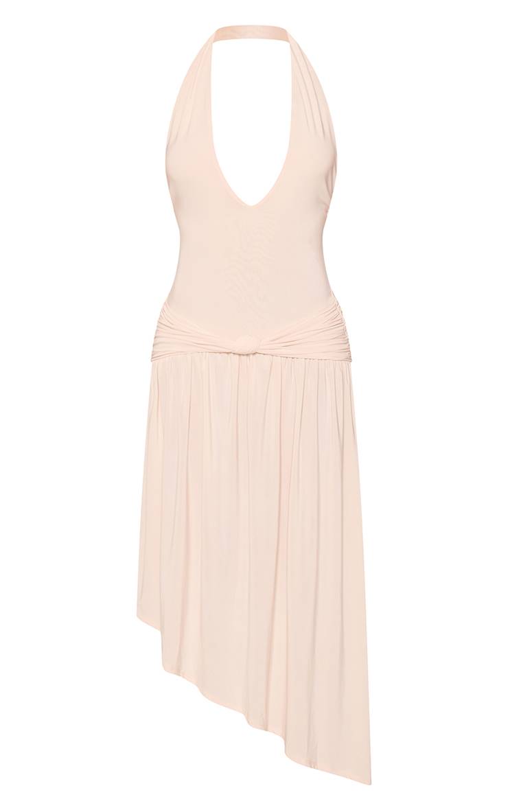 Butter Cream Robe Midaxi En Jersey Fluide À Décolleté Plongeant Et Torsade Frontale