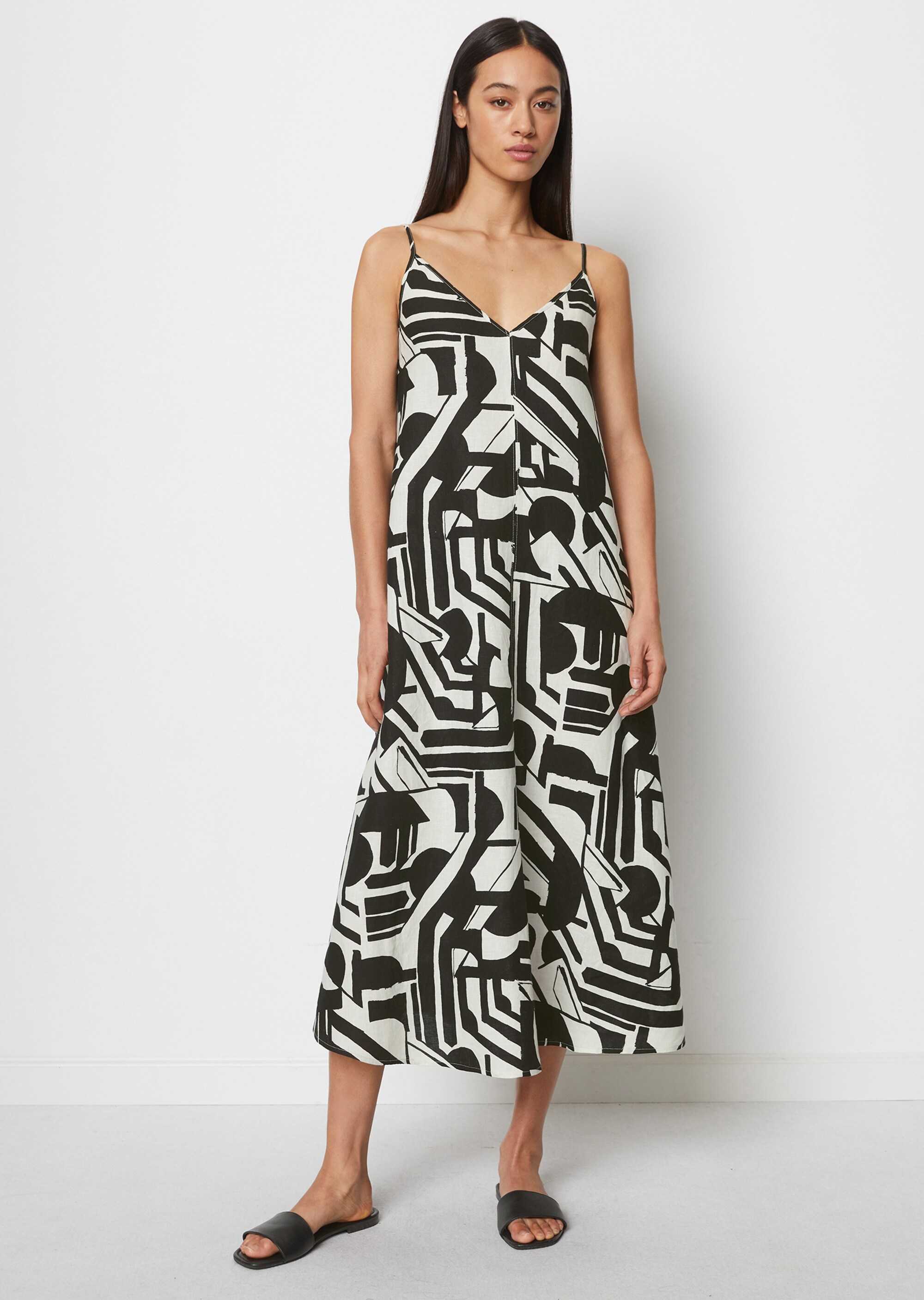 Slip Dress A-Shapeaus reinem Leinen