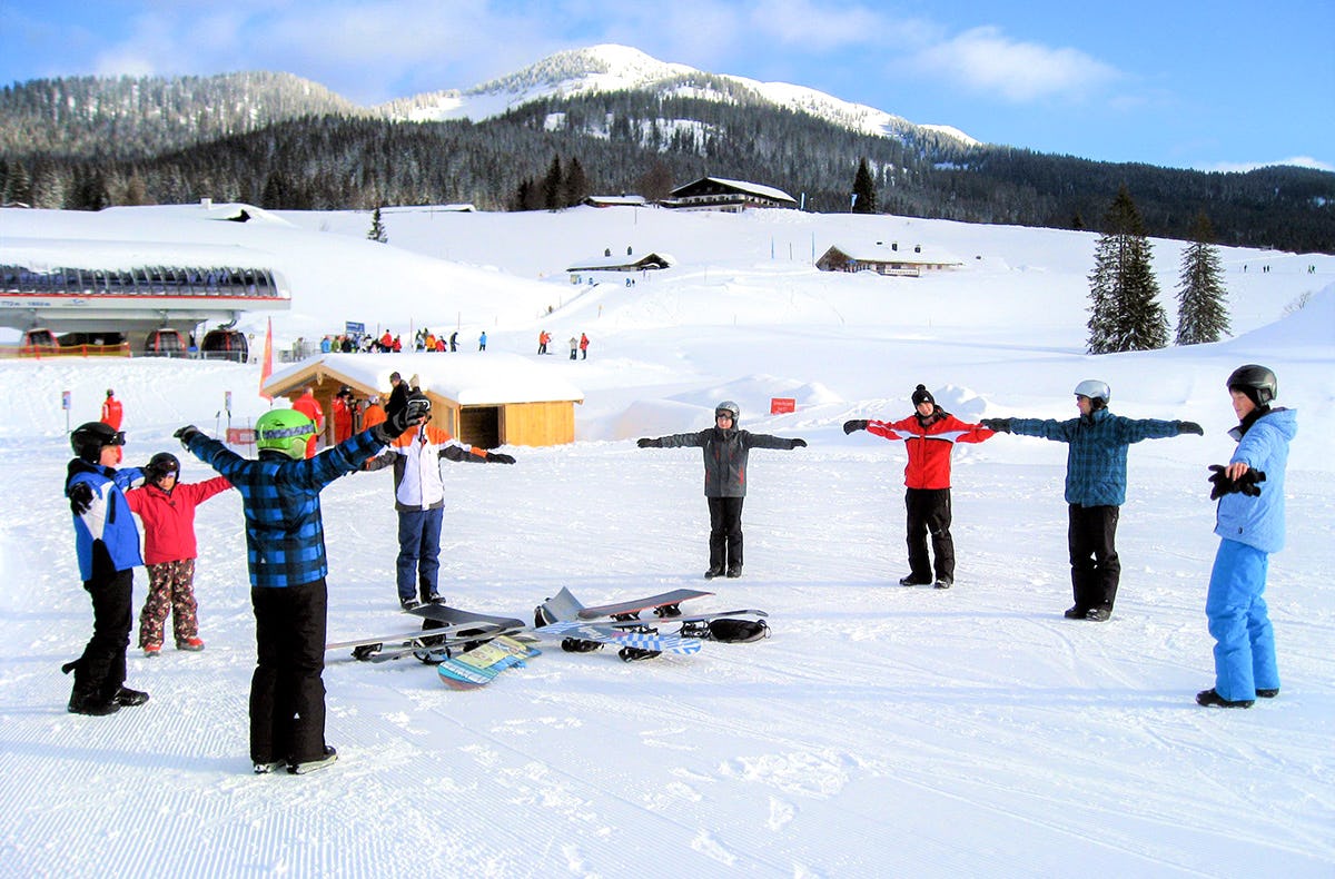Snowboard Einsteigerkurs auf der Winklmoosalm