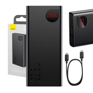 Powerbank Baseus Adaman Metal, 20000mAh, 2xUSB, USB-C, Lightning, microUSB 22,5W (sort)