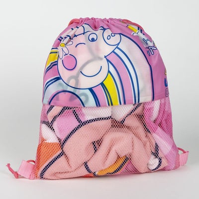 Peppa Gris Håndkle Treningsbag & Kaps Sett, Rosa